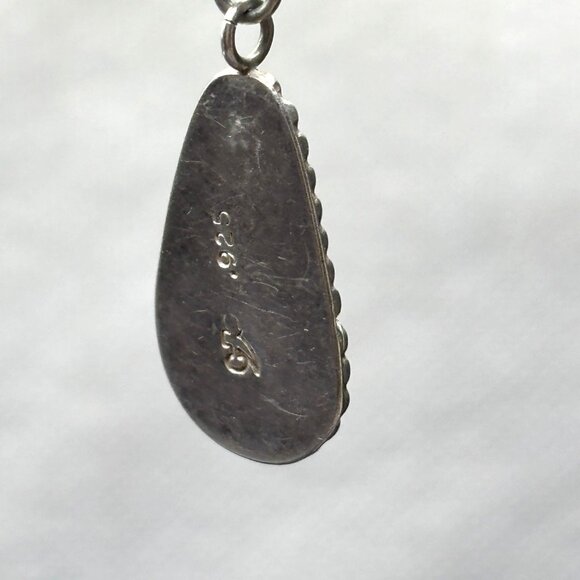 Vtg 925 Silver Mother Of Pearl Onyx Drop Earrings Sante Fe Origin Southwestern - Picture 12 of 12